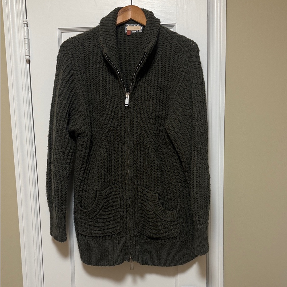 Pilcro Olive Knit Cardigan